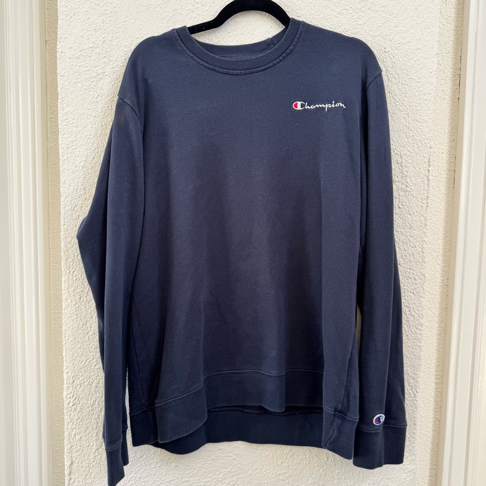 Champion Men's Dark Blue Crewneck Sweater